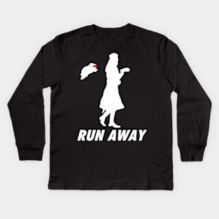 Run Away King Arthur Killer Rabbit White Kids Long Sleeve T-Shirt